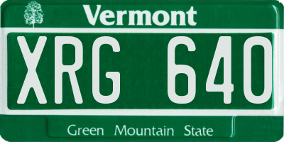 VT license plate XRG640