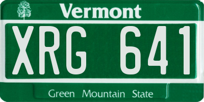 VT license plate XRG641
