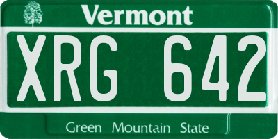 VT license plate XRG642