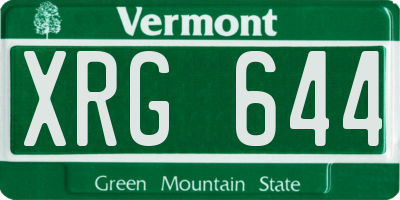VT license plate XRG644