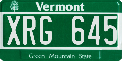 VT license plate XRG645