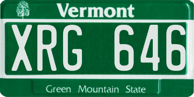VT license plate XRG646