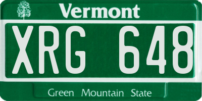 VT license plate XRG648