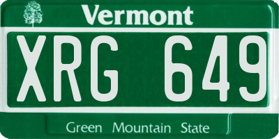 VT license plate XRG649