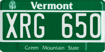VT license plate XRG650