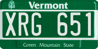 VT license plate XRG651
