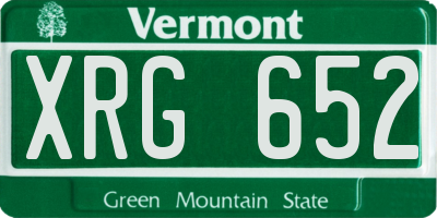 VT license plate XRG652
