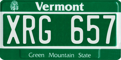 VT license plate XRG657