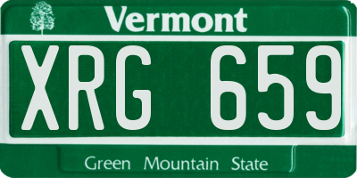 VT license plate XRG659