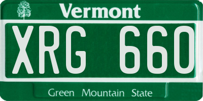 VT license plate XRG660