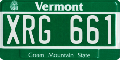 VT license plate XRG661