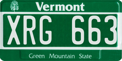 VT license plate XRG663