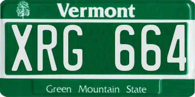 VT license plate XRG664