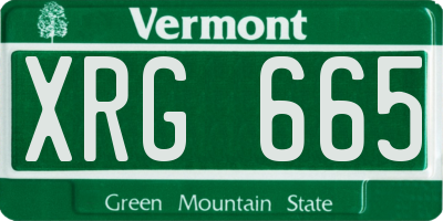 VT license plate XRG665