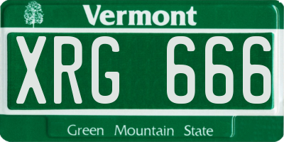 VT license plate XRG666