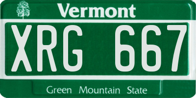 VT license plate XRG667