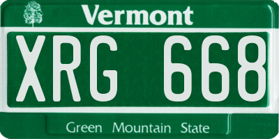 VT license plate XRG668