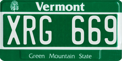 VT license plate XRG669