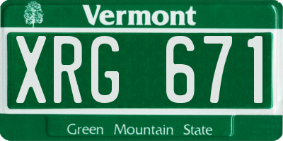 VT license plate XRG671