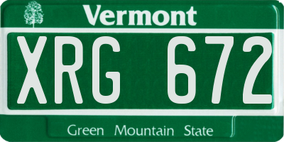 VT license plate XRG672