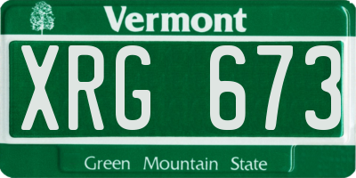 VT license plate XRG673