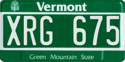 VT license plate XRG675