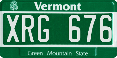 VT license plate XRG676
