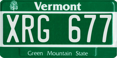 VT license plate XRG677