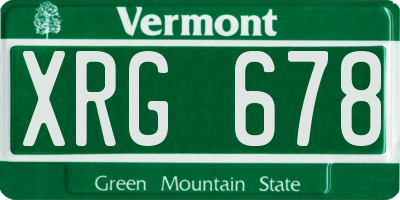 VT license plate XRG678