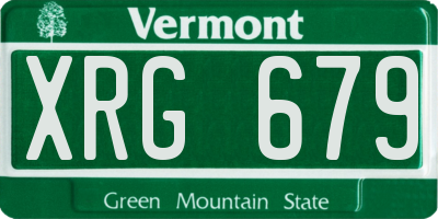 VT license plate XRG679