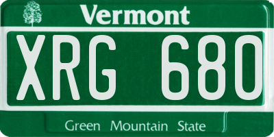 VT license plate XRG680