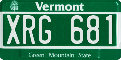 VT license plate XRG681