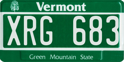 VT license plate XRG683