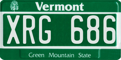 VT license plate XRG686