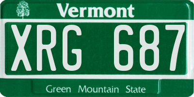 VT license plate XRG687