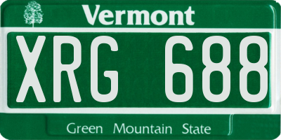 VT license plate XRG688