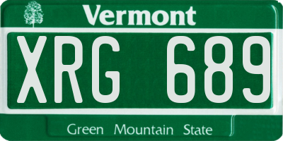 VT license plate XRG689