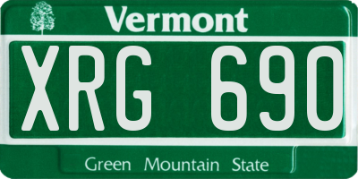 VT license plate XRG690