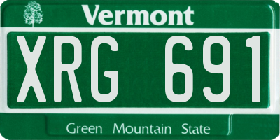 VT license plate XRG691