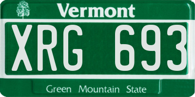 VT license plate XRG693