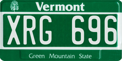VT license plate XRG696
