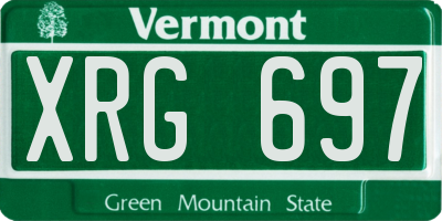 VT license plate XRG697