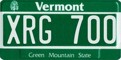 VT license plate XRG700