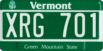 VT license plate XRG701