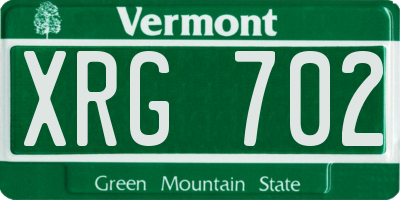 VT license plate XRG702