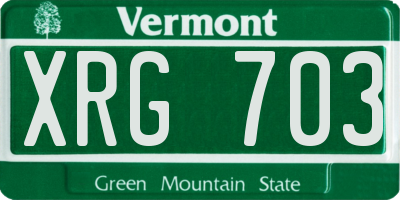 VT license plate XRG703