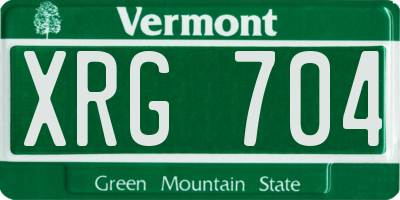 VT license plate XRG704