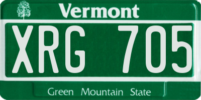 VT license plate XRG705
