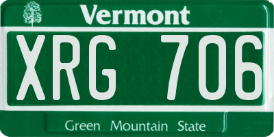 VT license plate XRG706