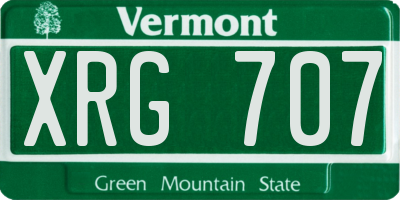 VT license plate XRG707